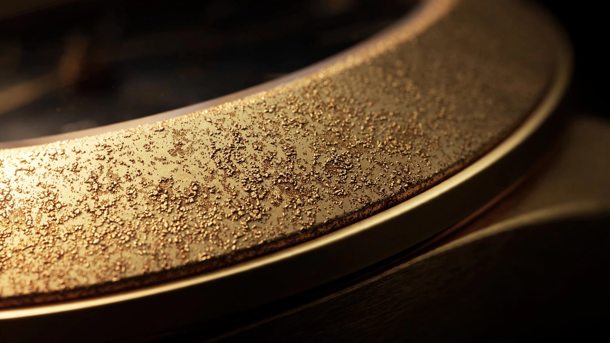 Close-up of Hublot Magic Gold ceramic-metal composite watch surface